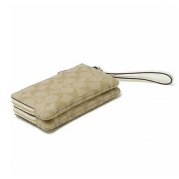 Coach Signature Beige Wristlet - Picture 2 of 7